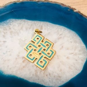 Tibetan Gold and turquoise pendant!